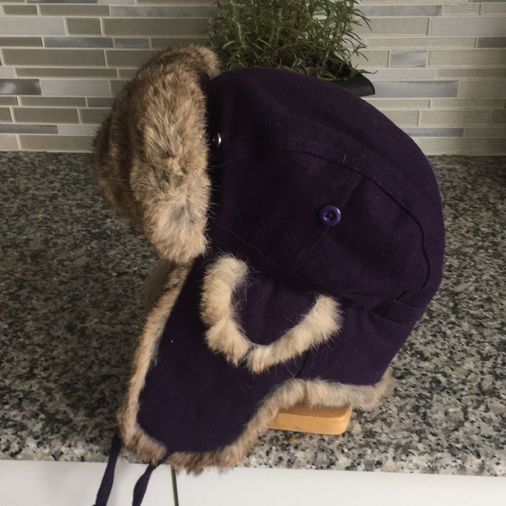 Crown Cap Paul Leinburd Rabbit Fur Wool Aviator Trapper Hat NWOT - Picture 15 of 16